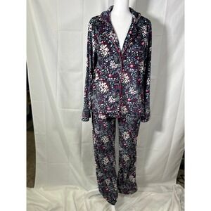 Nanette Lepore Pajama Set Navy Floral Print Sleepwear M/M